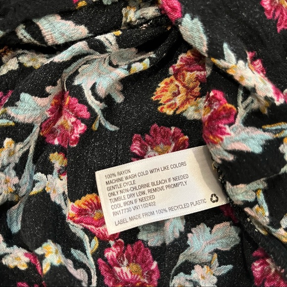 Xhilaration Button-Front Long Sleeve BohoRomper, Black Berry - Picture 10 of 11